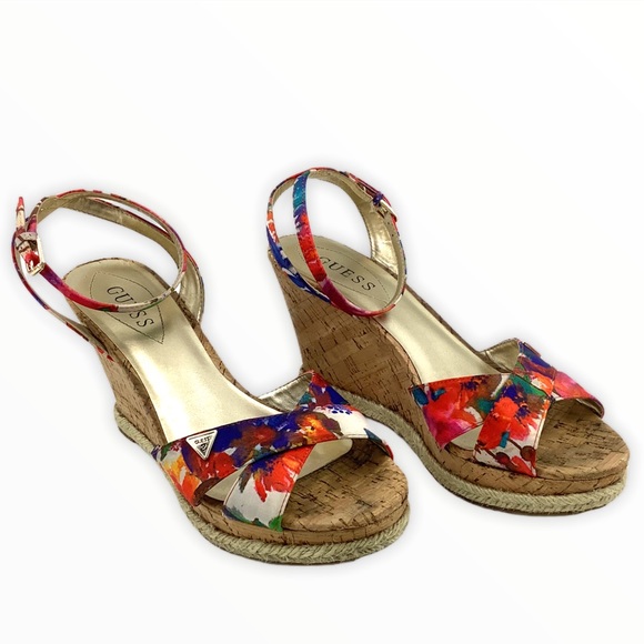 GUESS FLORAL WEDGE ESPADRILLES SIZE 10 - Picture 2 of 11